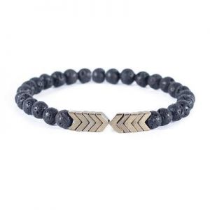 1pcs Volcanic Lava Stone Essential Oil Diffuser Bracelets Bangle Healing Balance Yoga magnet arrow Beads Bracelet For Men Women